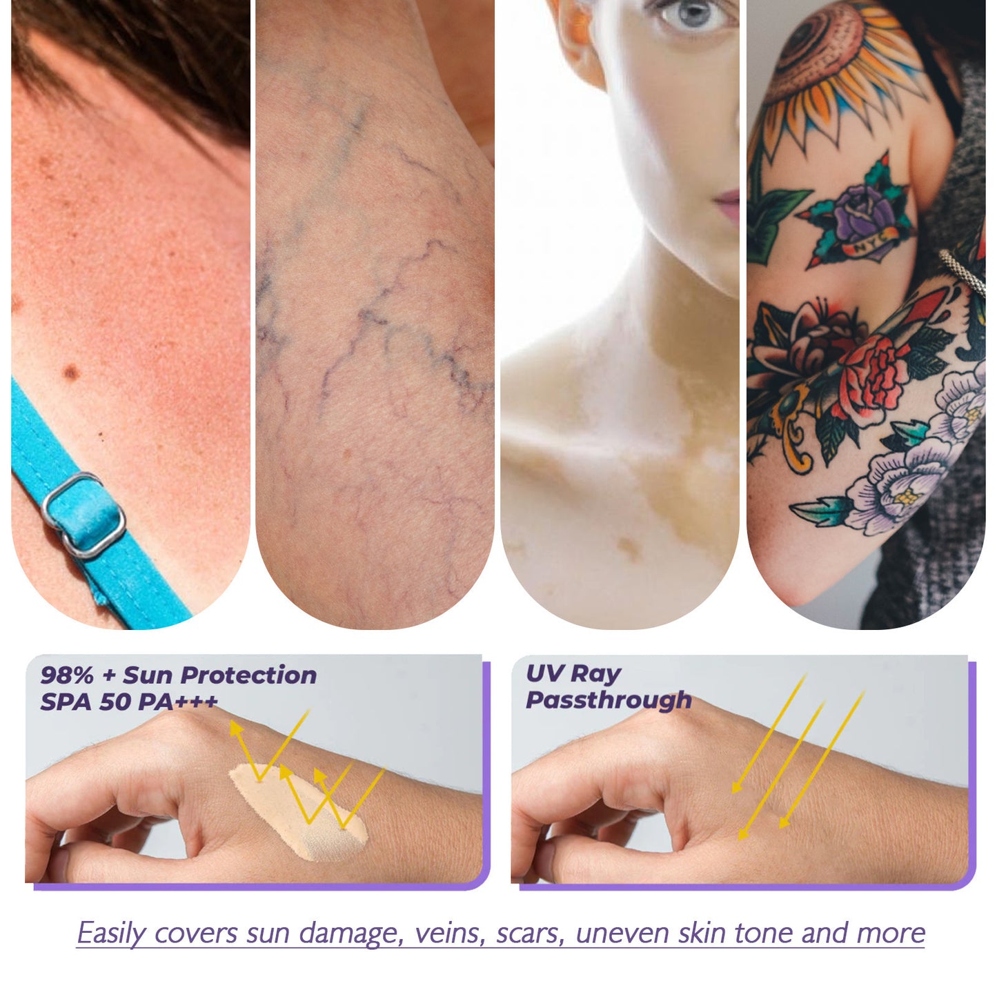 West & Month Body Concealer Waterproof Cover Tattoo Scar Birthmark Scar Invisible Body Concealer - EZ Beauty Lashes