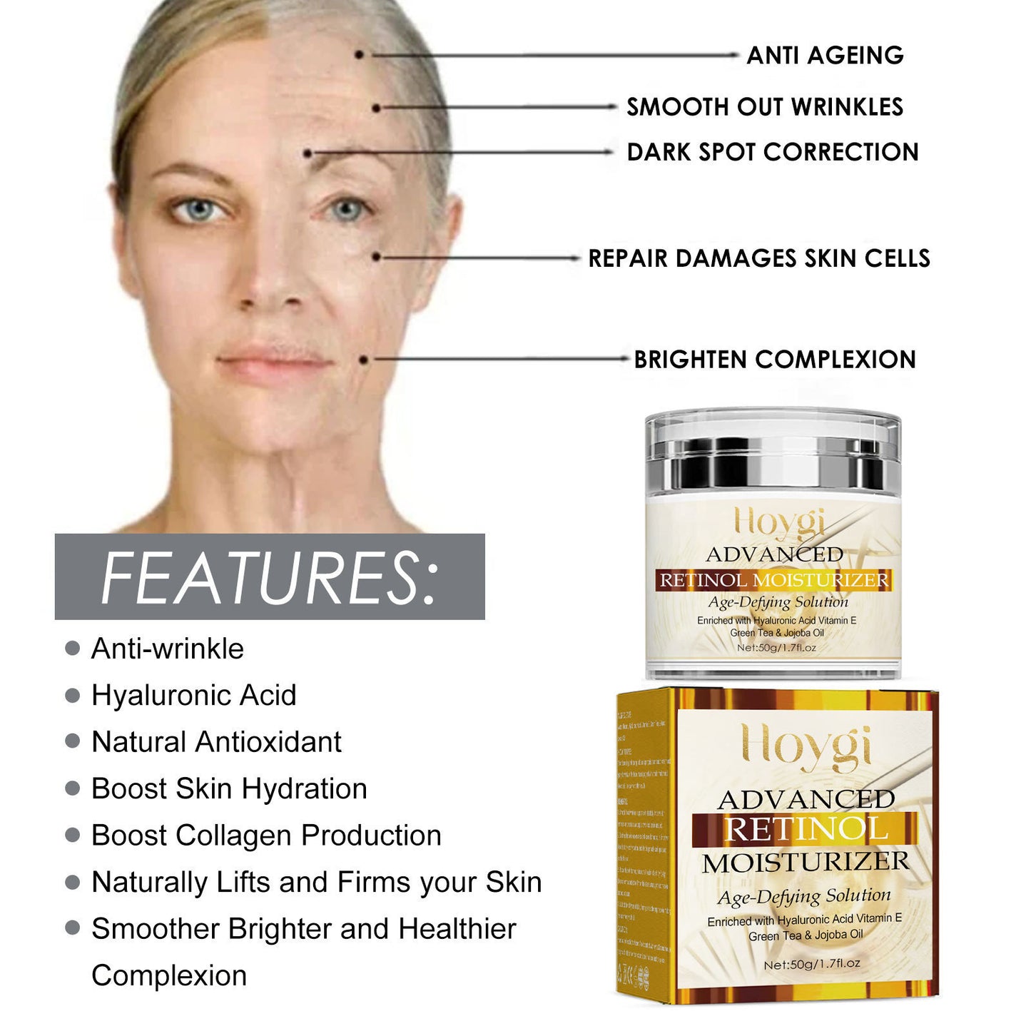 Retinol Cream Fading Wrinkle Lifting And Firming - EZ Beauty Lashes