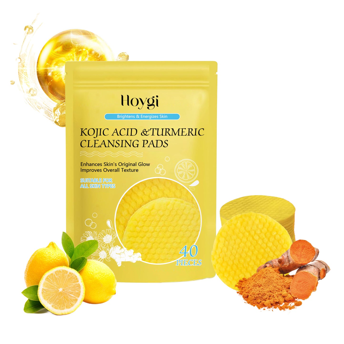 HOYGI Turmeric Acid Exfoliating Pore Cleansing Pad - EZ Beauty Lashes