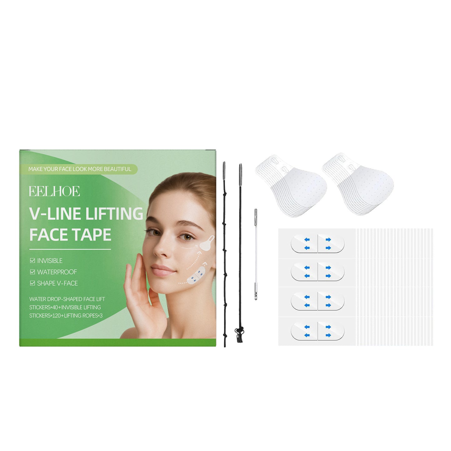 Invisible Face Nursing Adhesive Bandage Suit Firming Facial Skin Daily Shaping Small Face Face Lift Tape Patch - EZ Beauty Lashes