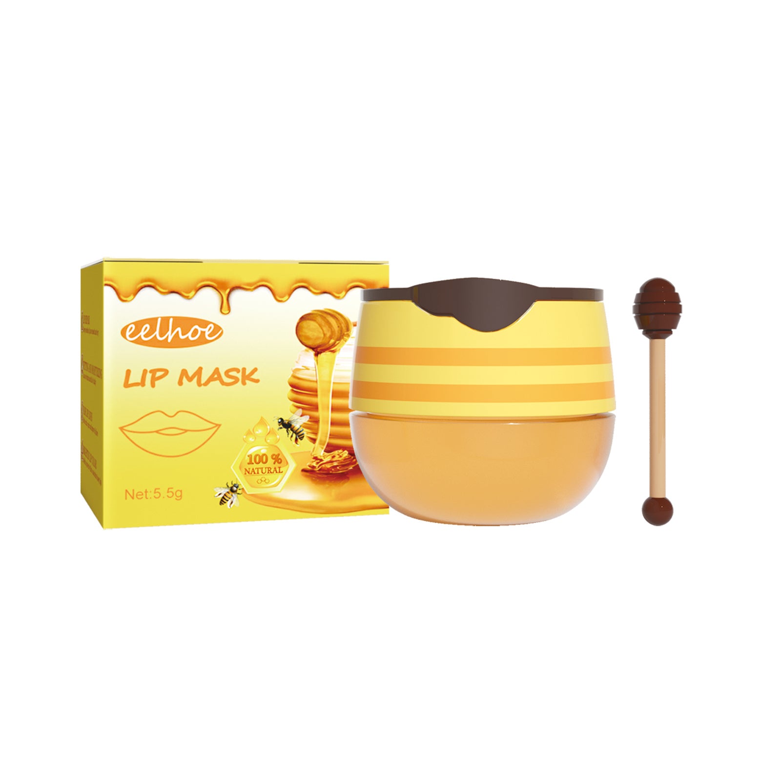 EELHOE Honey Lip Mask Moisturizing Exfoliating Lip Care Bee Lipstick - EZ Beauty Lashes