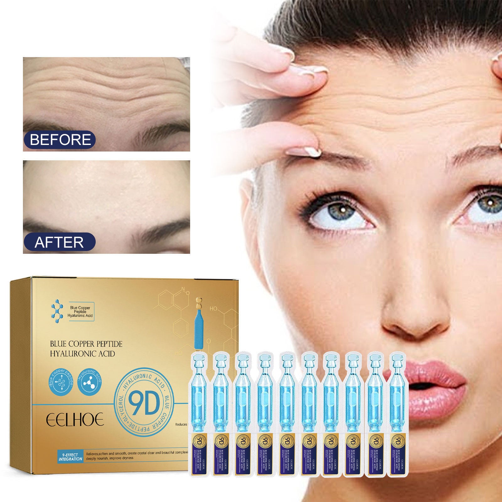 Blue Copper Peptide Hyaluronic Acid Moisturizing Anti-wrinkle - EZ Beauty Lashes
