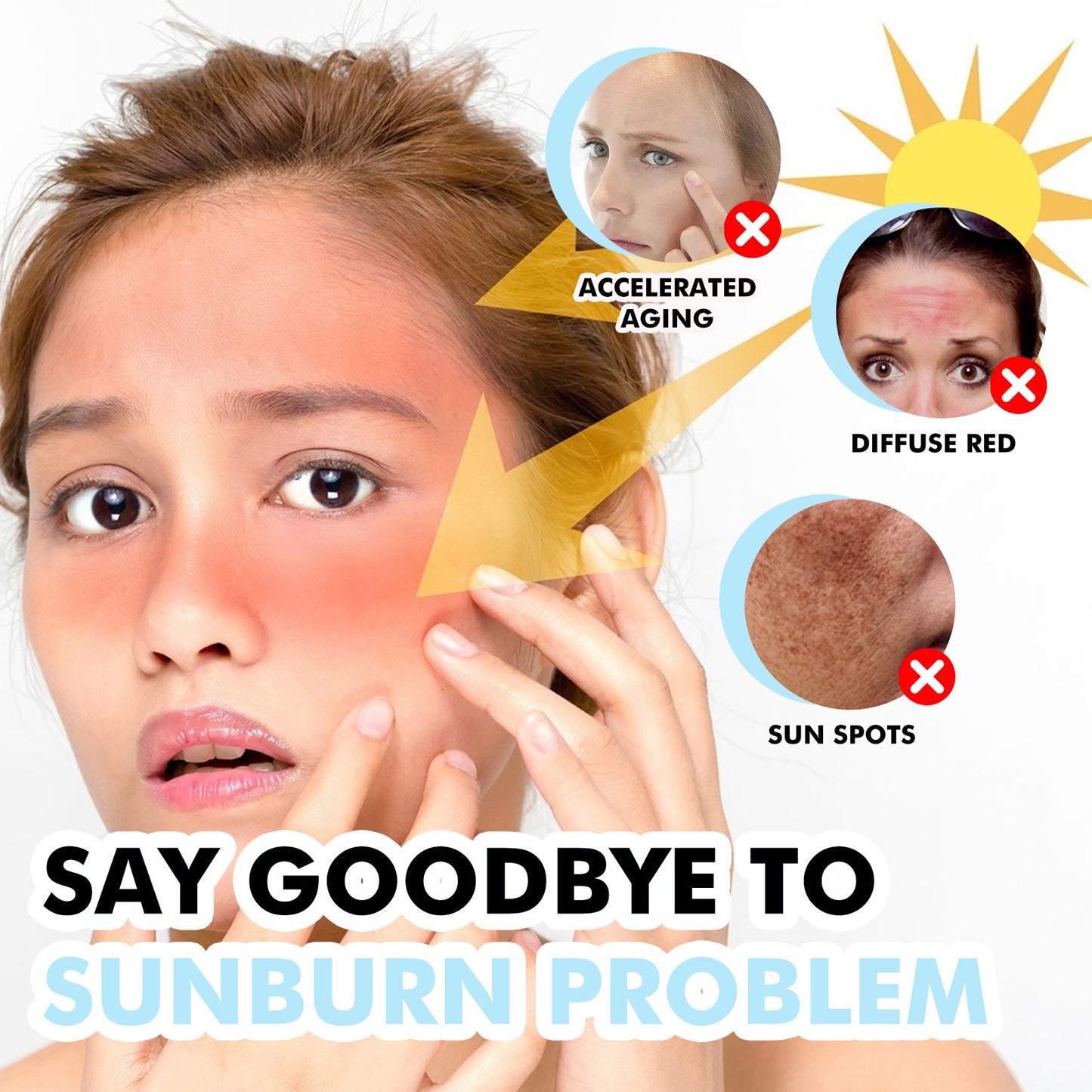 Hyaluronic Acid Sunscreen Stick Gentle Moisturizing UV Protection For Sunburned And Reddened Skin - EZ Beauty Lashes