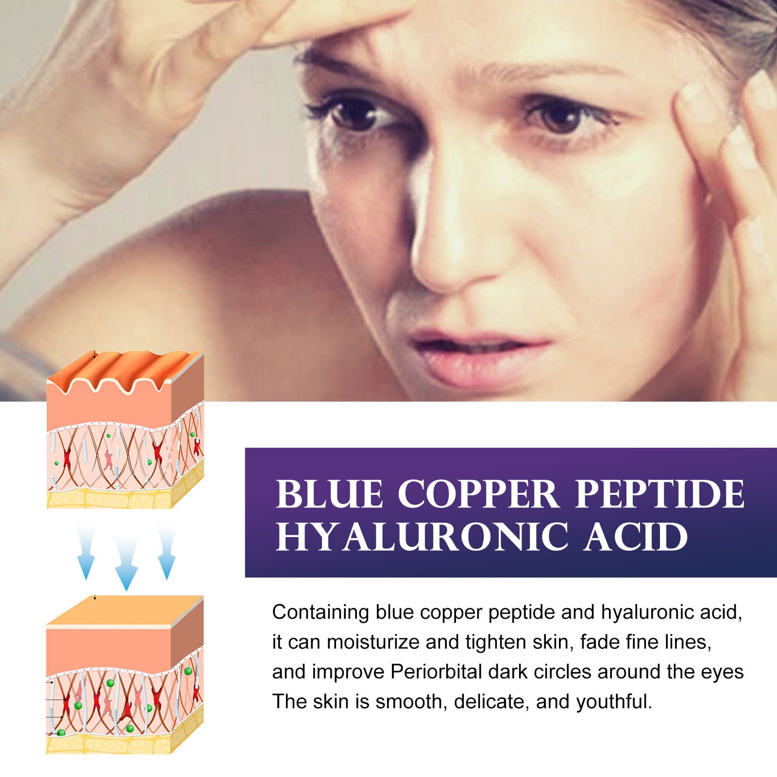 Blue Copper Peptide Hyaluronic Acid Moisturizing Anti-wrinkle - EZ Beauty Lashes
