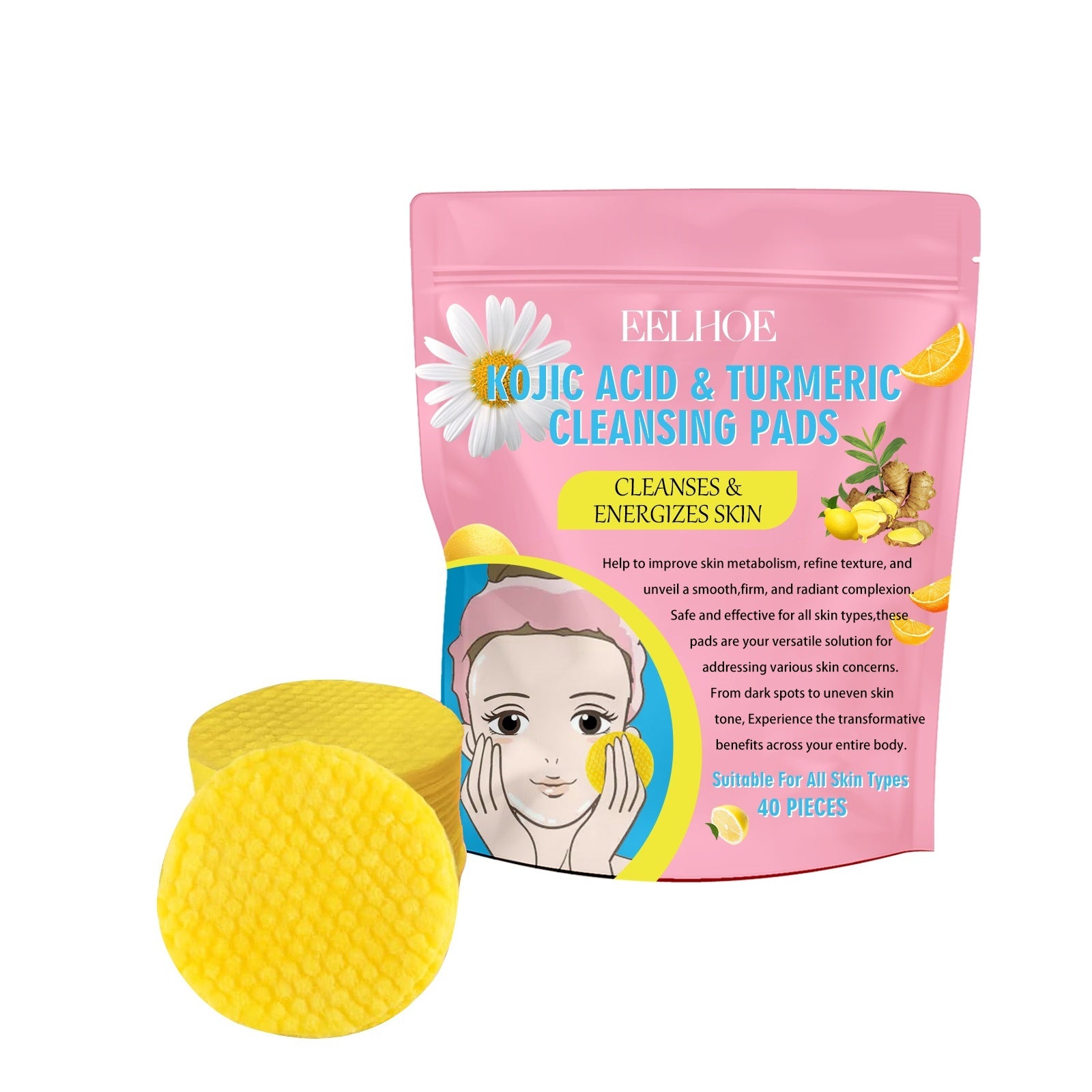 Kojic Acid Turmeric Cleansing Pads Beauty Hot-sale - EZ Beauty Lashes
