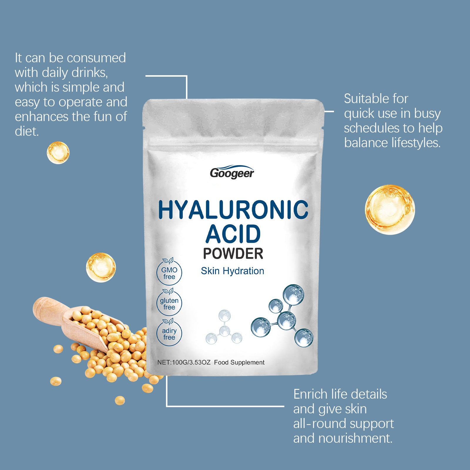 Googeer Hyaluronic Acid Protein Powder Body Treatment - EZ Beauty Lashes
