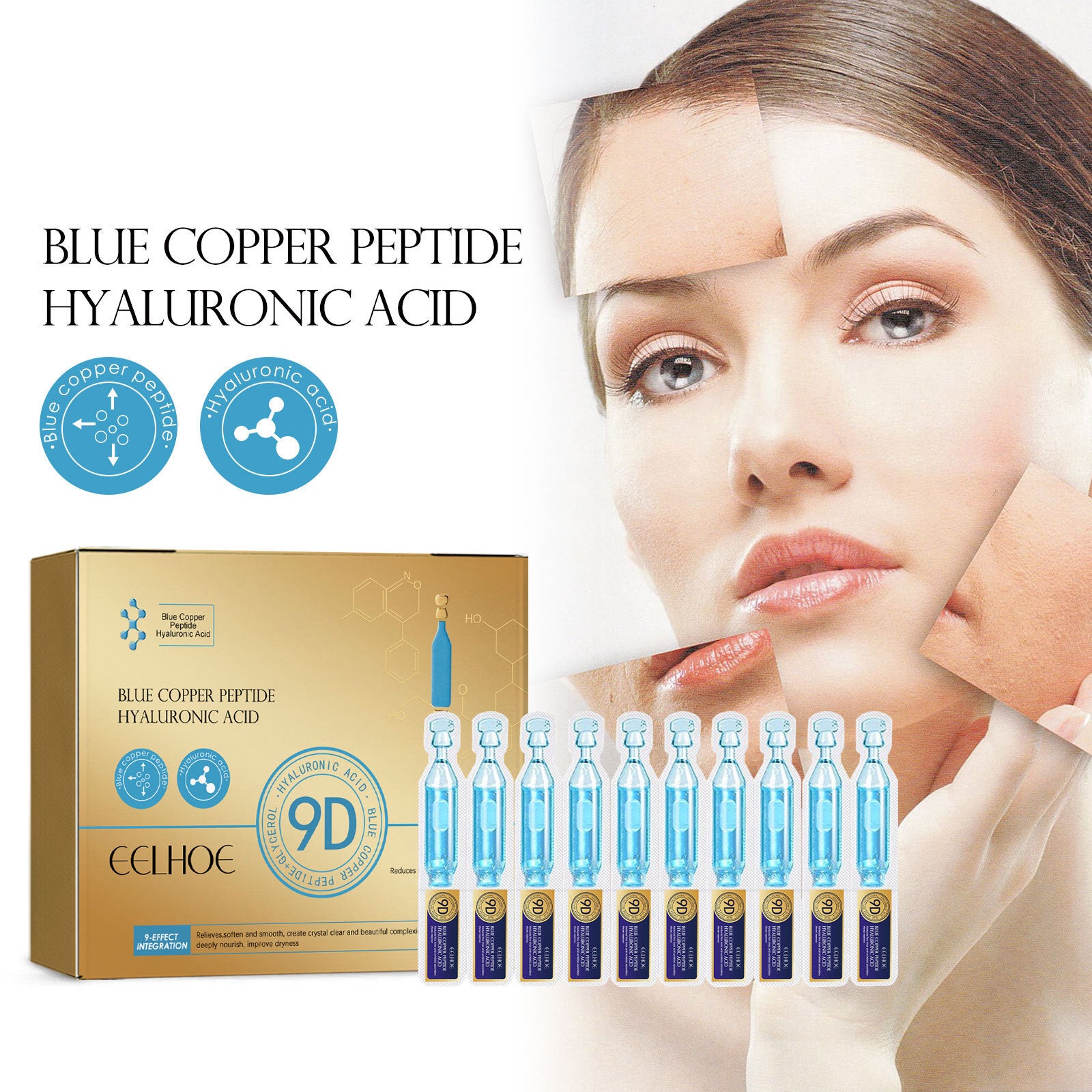 Blue Copper Peptide Hyaluronic Acid Moisturizing Anti-wrinkle - EZ Beauty Lashes