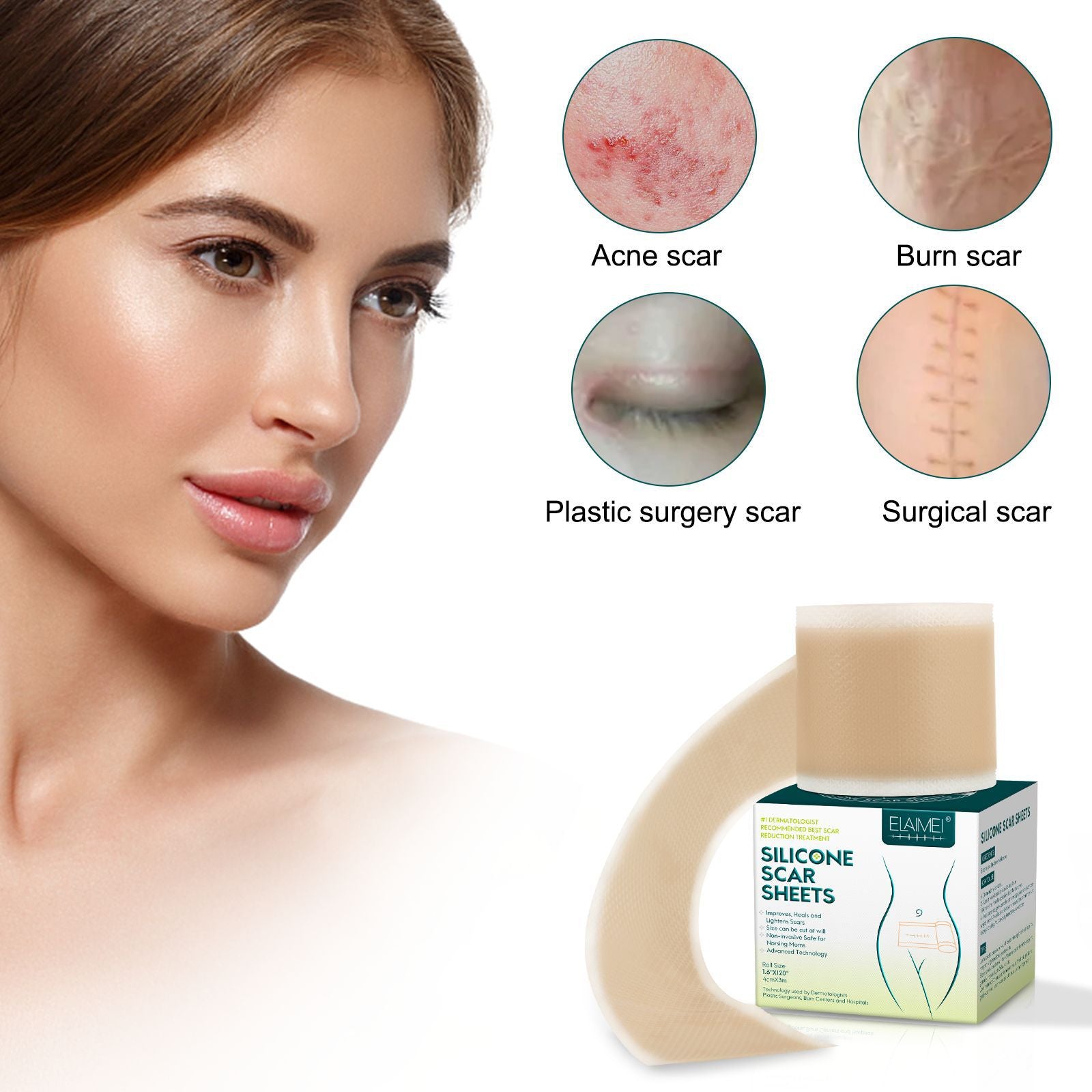 Silicone Gel Patch Removal Scar Stickers Medical Treatment Sheet Tape