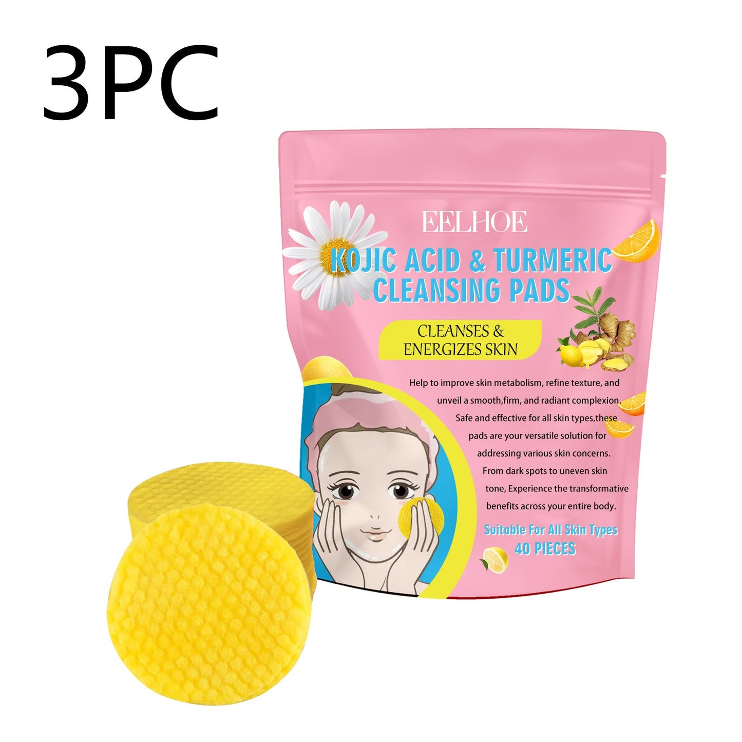 Kojic Acid Turmeric Cleansing Pads Beauty Hot-sale - EZ Beauty Lashes