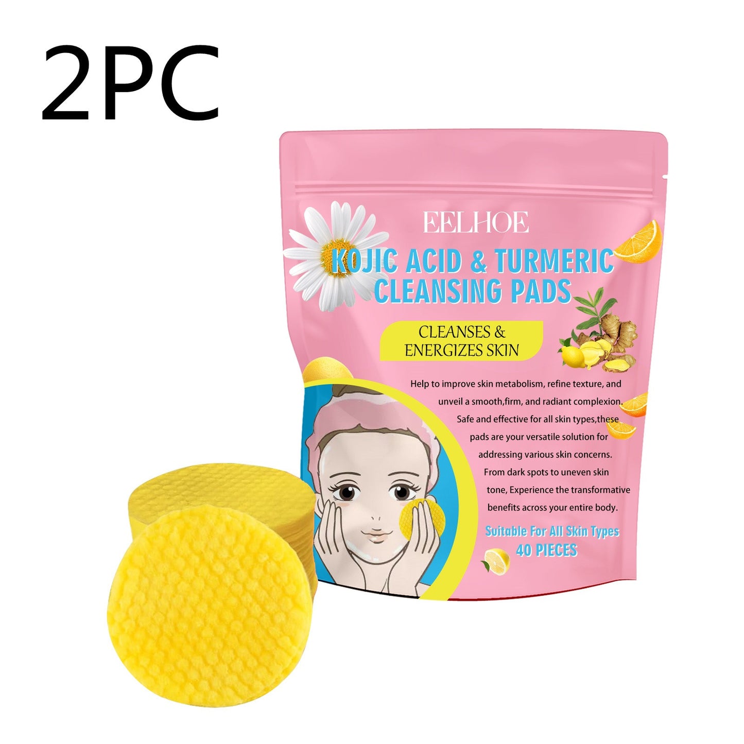 Kojic Acid Turmeric Cleansing Pads Beauty Hot-sale - EZ Beauty Lashes