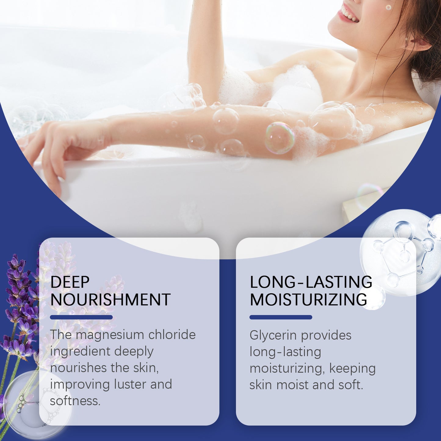 Lavender Magnesium Bath Sheet Nourishing Moisturizing Cleaning - EZ Beauty Lashes