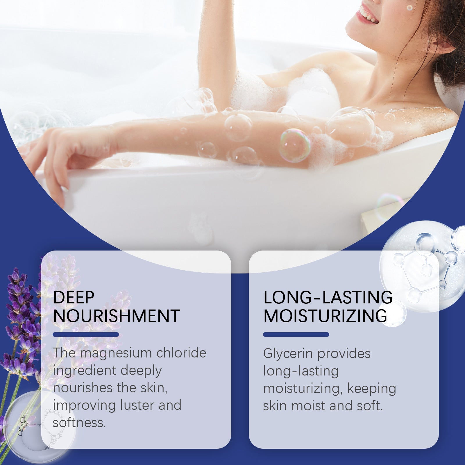 Lavender Magnesium Bath Sheet Nourishing Moisturizing Cleaning - EZ Beauty Lashes