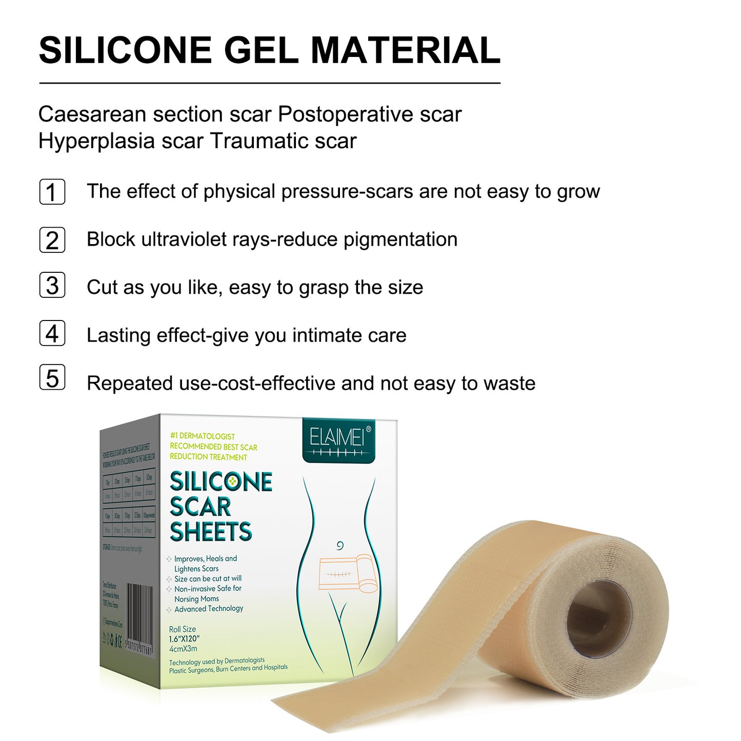 Silicone Gel Patch Removal Scar Stickers Medical Treatment Sheet Tape