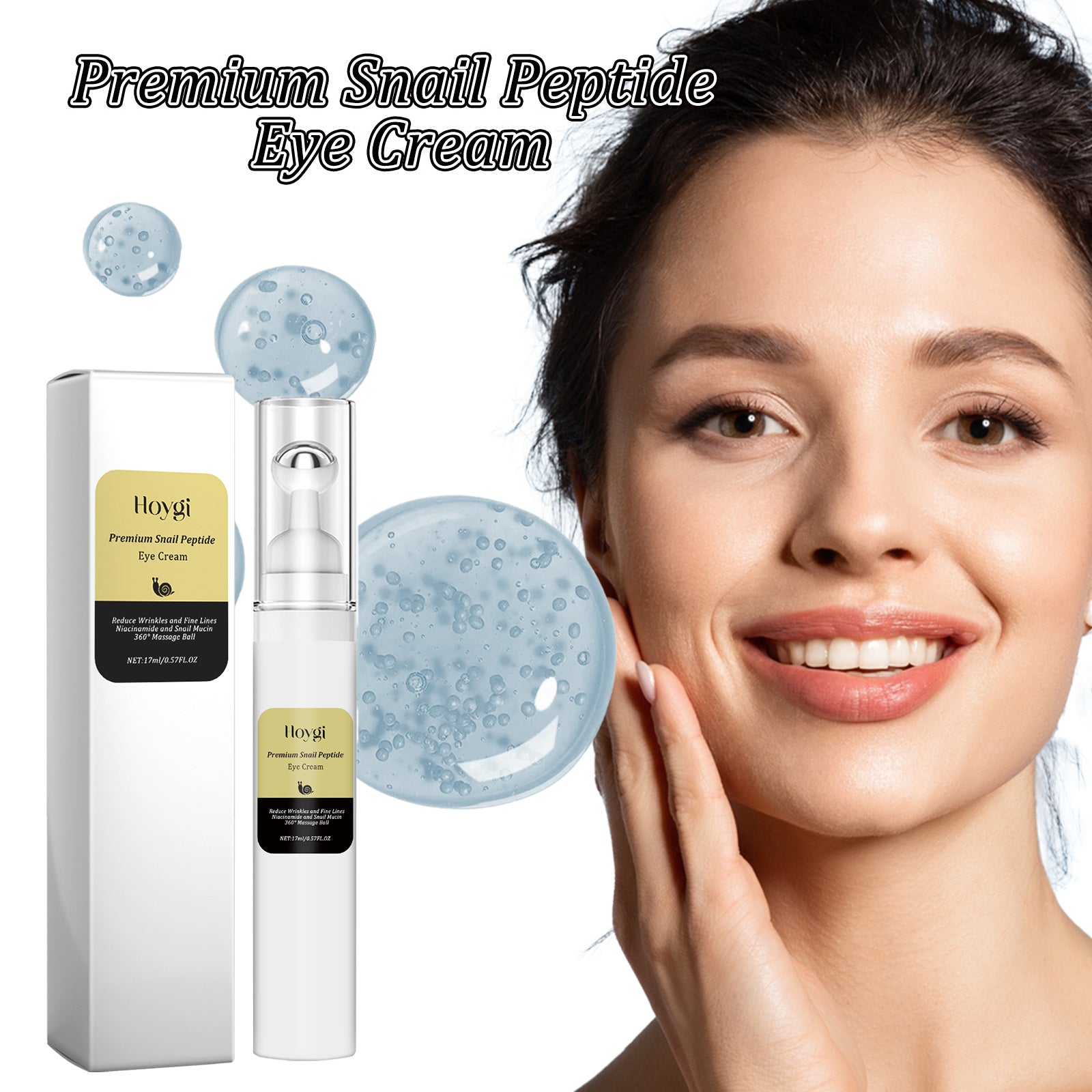 Snail Peptide Eye Cream Firms And Fades Puffiness And Fine Lines Eye Roller Massage Eye Cream - EZ Beauty Lashes